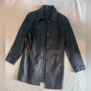 Women's Black Leather Coat